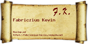 Fabriczius Kevin névjegykártya