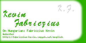 kevin fabriczius business card